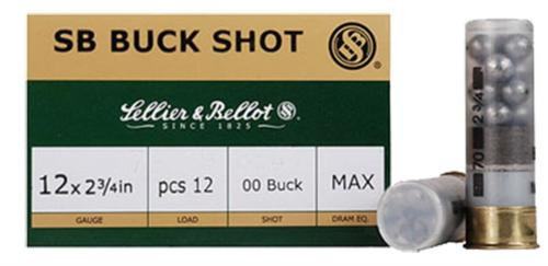 Sellier and Bellot SB Buckshot 12 Ga 2 3/4 1 1/8 oz #4 21 Pellet 10Rd/Box
