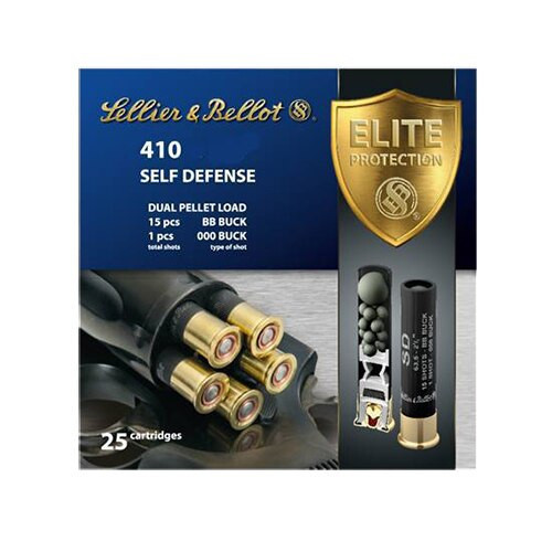 Sellier & Bellot Shotgun 410 Ga 3" Lead 15 Pellets 000 Buck 25 Bx/ 20