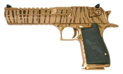 Magnum Research Desert Eagle, .50 AE, Titanium Gold, Tiger Stripes