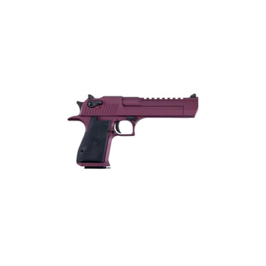 Magnum Research DE50BKC Desert Eagle Black Cherry 50 AE 7+1 6" Black Barrel, Metallic Black Cherry Cerakote Serrated Slide, Aluminum Frame w/Picatinny Rail & Beavertail Black Rubber Grips