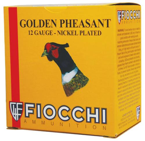 Fiocchi Golden Pheasant Nickel 12 Ga, 2.75", 1.3oz, 4 Shot, 1485 FPS, 25rd Box