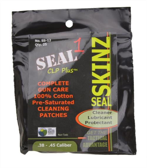 Seal 1 CLP + Skinz Pre-Saturated Cloth, Package Contains 25 .38-.45 CAL Clothes