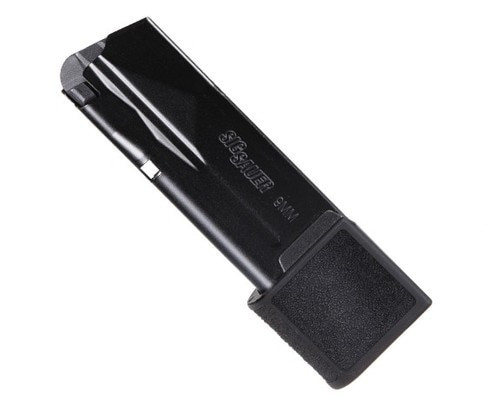 Sig P365 Micro Compact 9mm 15 rd Magazine, Metal, Black, Factory