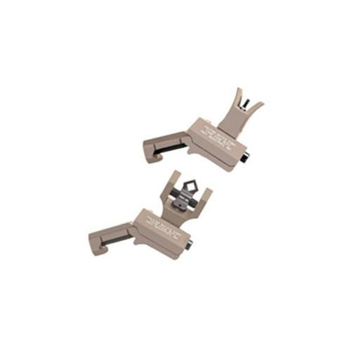 Troy 45 Degree Offset Folding BattleSights for M4 Front and Dioptic Rear Flat Dark Earth