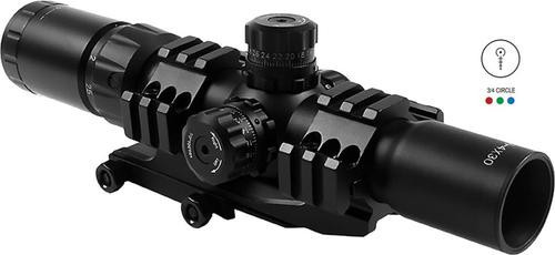 Aim Sports CQB 1.5-4x 30mm Illuminated 3/4 Circle Lock Turrets