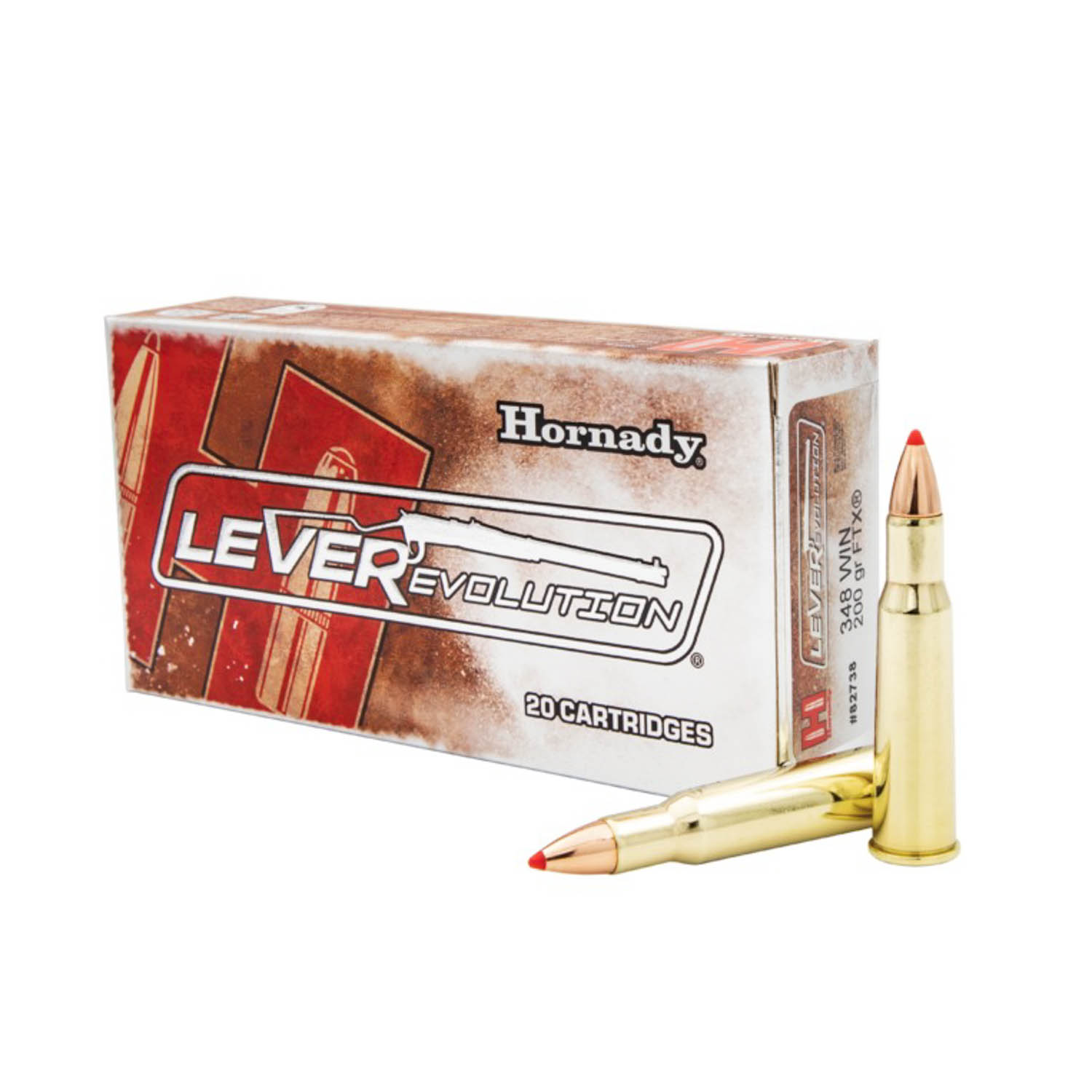 Hornady LEVERevolution 348 Winchester 200gr. FTX Ammunition, 20 Round Box