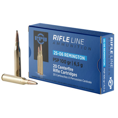 PPU PP2506P Standard Rifle 25-06Rem 100gr Pointed Soft Point 20 Per Box/10 Case