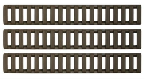 ERGO Low Profile Rail Cover, Long - Eighteen Slot OD Green 3 Pack