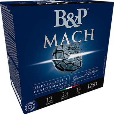 B&p Ammunition 12B18FH8 Mach 12Gauge 2.75" 1 1/8oz 8Shot 25 Per Box/10 Case