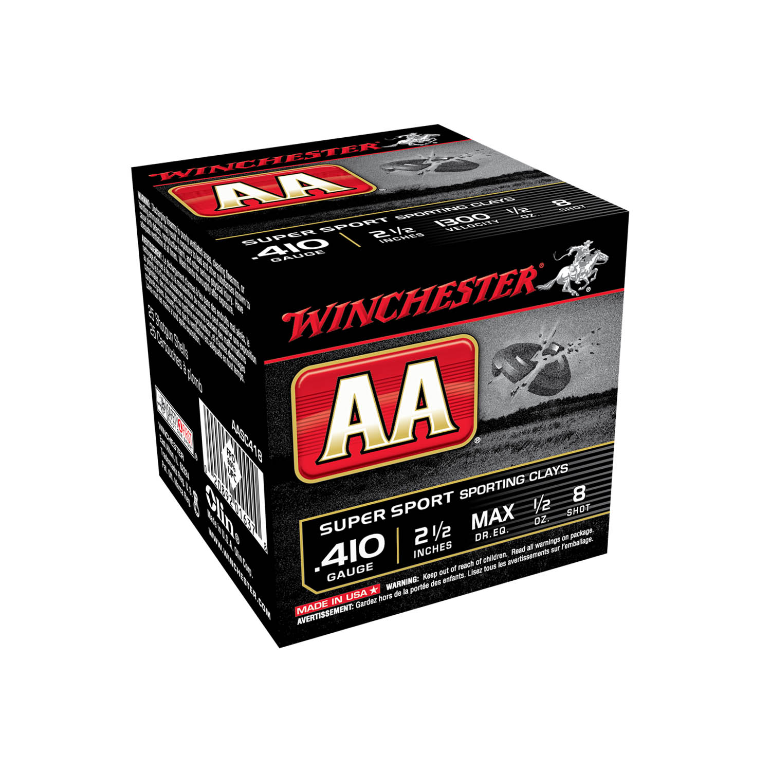 Winchester AA .410 Gauge 2-1/2" #8 Shot, 25 Round Box