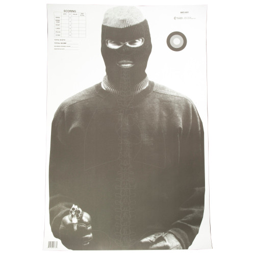 Action Target Vital Anatomy Photo Target, Training Target, Black and White, 23" x 35", 100 Per Box