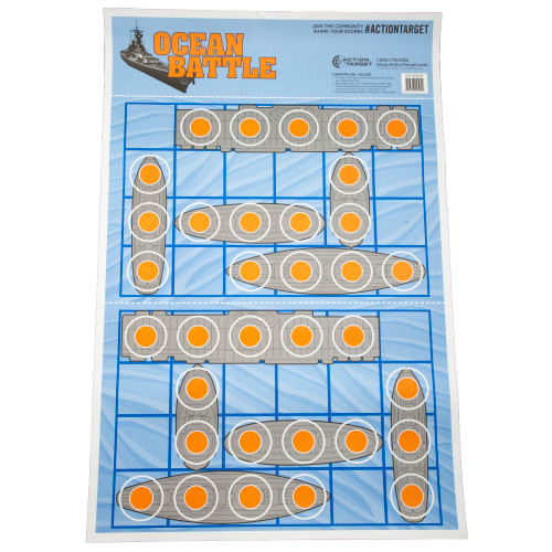 Action Target Ocean Battle Target, Multi Color, 23"x35", 100 Per Box