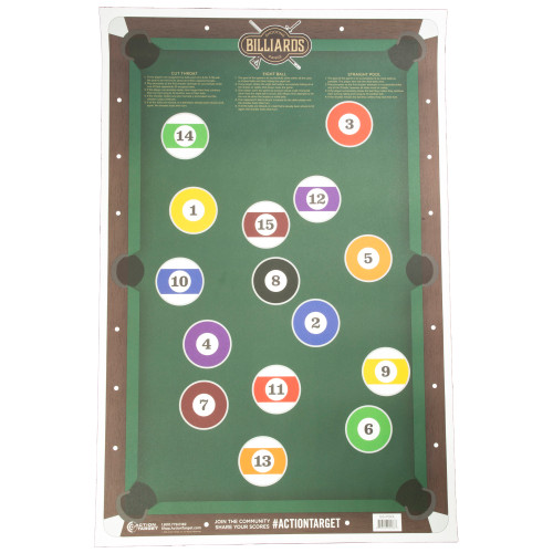 Action Target Entertainment Pool Table Paper Hanging 23" x 35" Multi-Color 100 Per Box