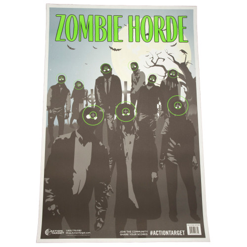 Action Target Zombie Horde Target, Green and Black, 23"x35", 100 Per Box
