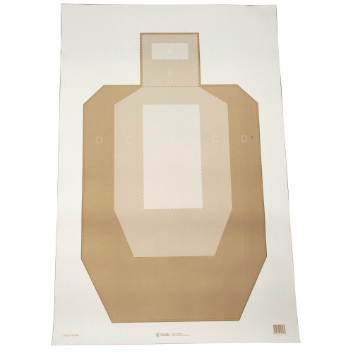 Action Target IPSC Paper Target with Visible Scoring Zones, Brown, 23" x 35", 100 Per Box