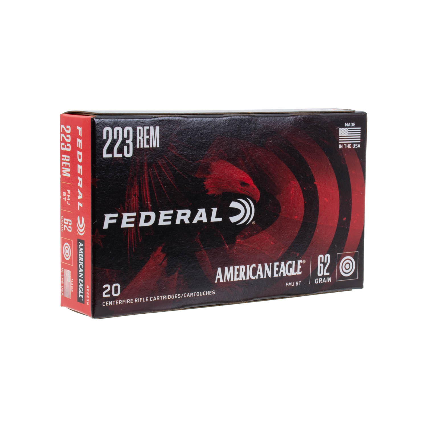 Federal American Eagle .223 Rem. 62gr. FMJ-BT Ammunition, 20 Round Box