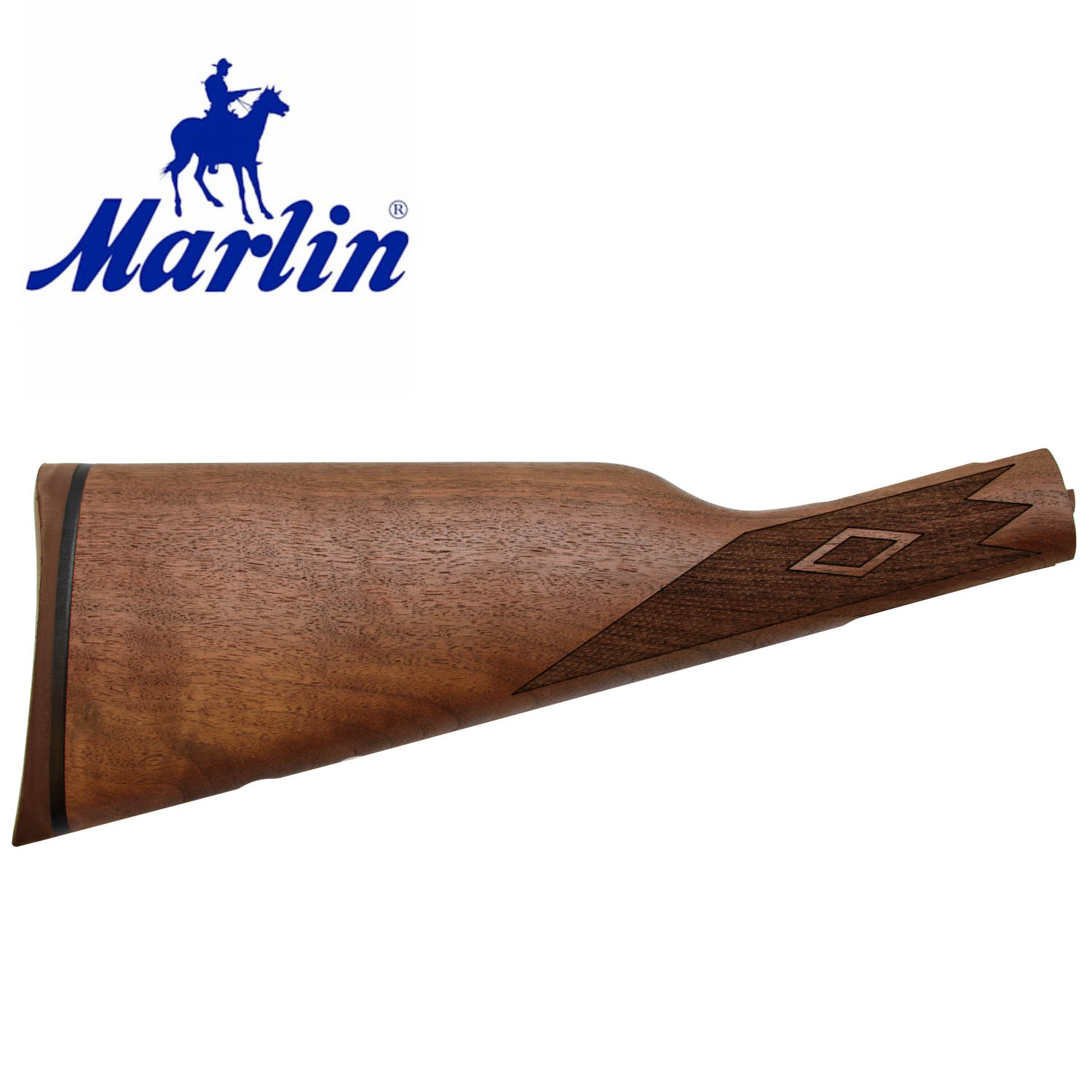 Marlin Walnut Straight Grip Stock Assembly with Checkering, Recoil Pad, Satin