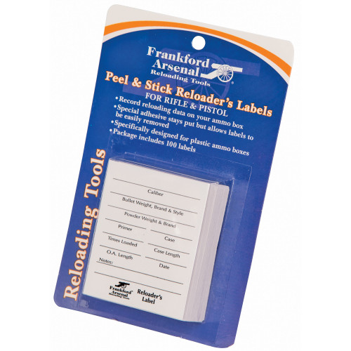 Battenfeld Technologies Frankford Arsenal Peel & Stick Reloader's Labels 100 Per Pack