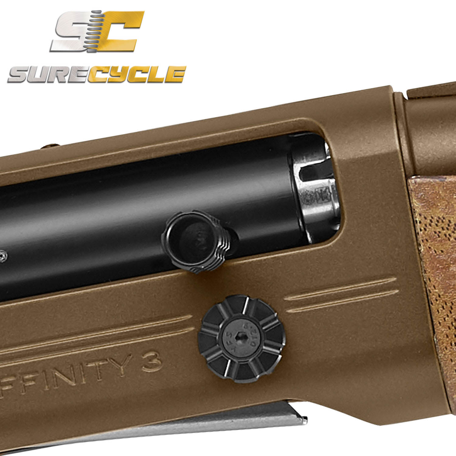 Sure Cycle FranchiAffinity Elite 12 & 20 Ga. Oversized Frag Bolt Release Button, Black