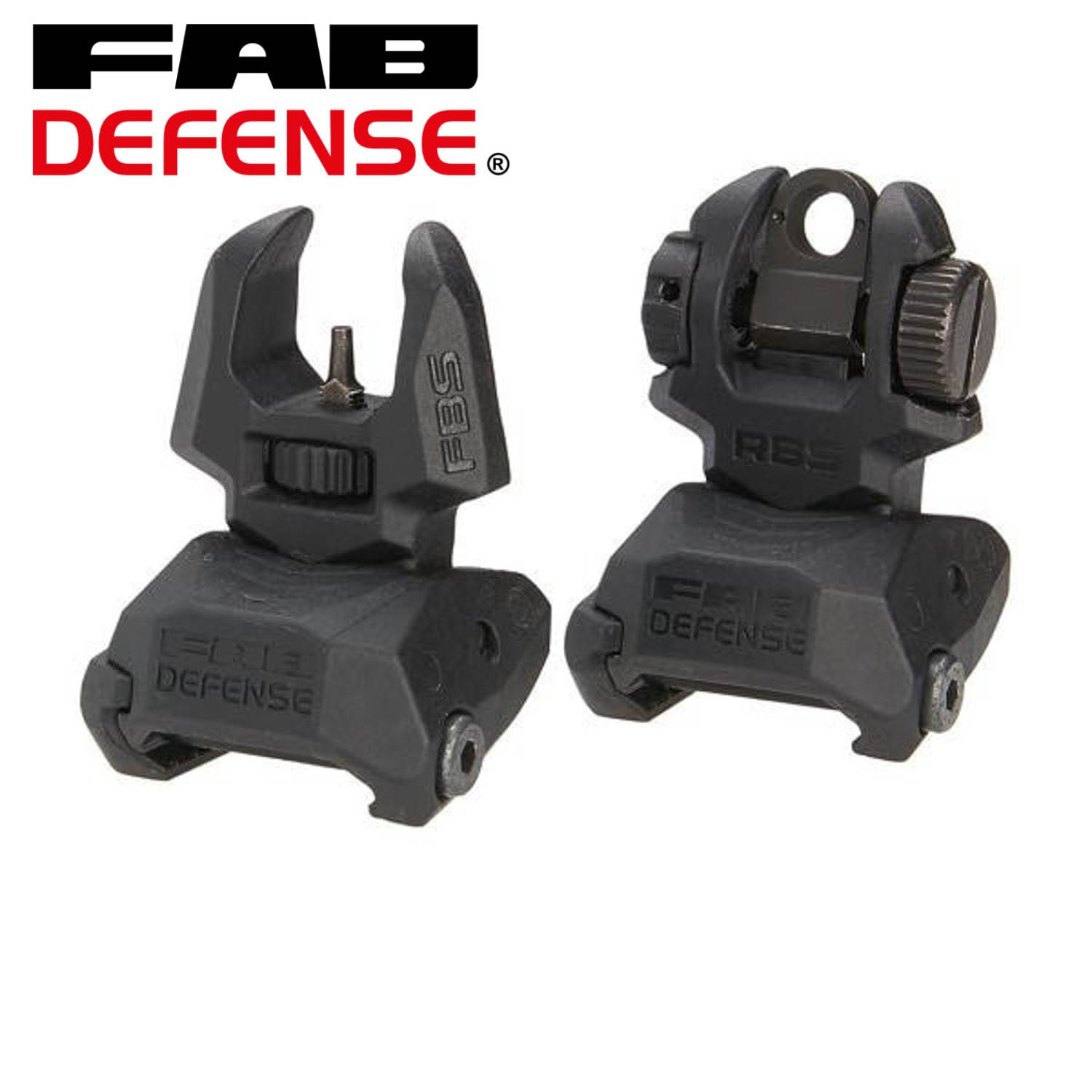 Fab Defense M4/AR-15 Flip Up Sight Set with Tritium Dots