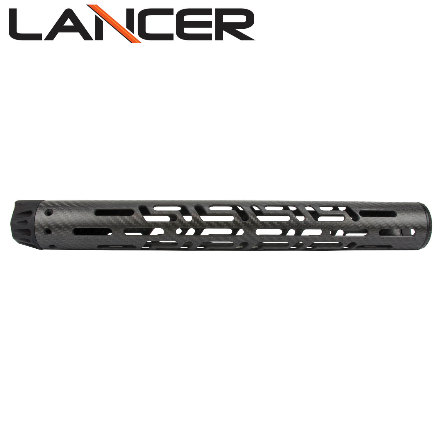 Lancer Systems AR-15 Carbon Fiber Handguard, Round w/ Premium Cooling Slots, 15" Extra Long
