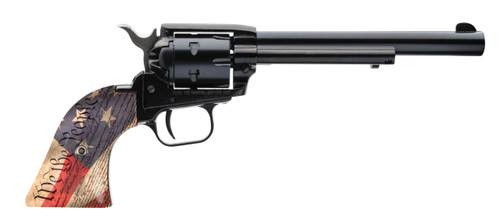 Heritage Rough Rider 22 LR 6 Shot 6.50" 22 LR 6 Shot 6.50" Black Oxide Barrel & Cylinder, Black Steel Zinc We The People Grip, Exposed Hammer