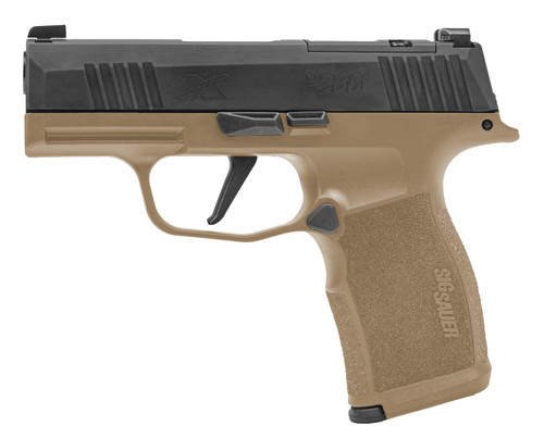 Sig Sauer P365X Micro-Compact Frame 9mm 12rd 3.10" Steel Barrel, Optic Ready Serrated Slide, Coyote Tan Stainless Steel Frame