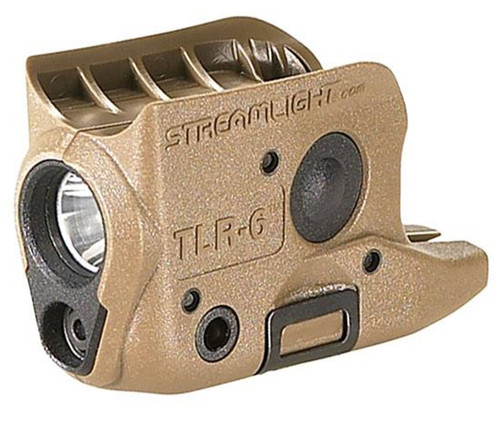 Streamlight TLR-6, Tac Light laser, For Glock 42 & 43, Flat Dark Earth, C4 LED 100 Lumens, Red Laser, Two 3V CR-1/3 N Lithium Batteries