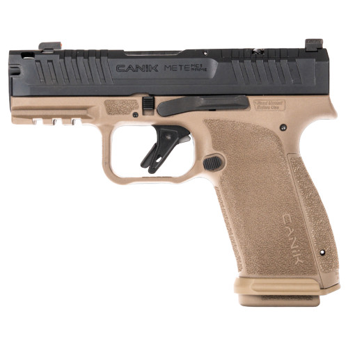 Canik METE MC9 Prime 9mm, 3.6" Barrel, Compensated Slide and Barrel with Blast Chamber, Night Fision Tritium Sights, Optics Ready, Matte Flat Dark Earth Frame, Black Slide, 10rd, 2 mags