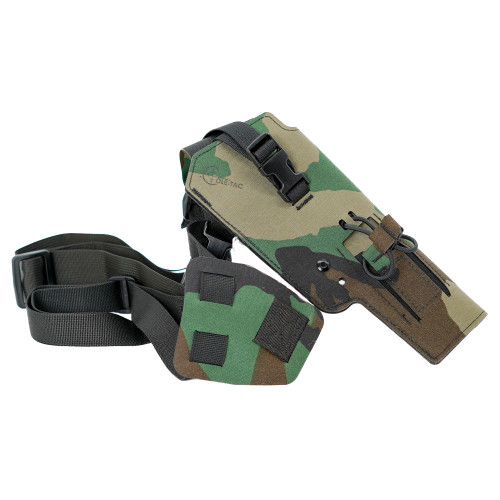 Cole-TAC Varmint Wrangler, Chest Holster, Fits Most 22 LR Suppressor Host (Ruger MK Series/M&P22/Buckmark/TX22) with Suppressors Attached and Weapon Mounted Light, M81 Woodland