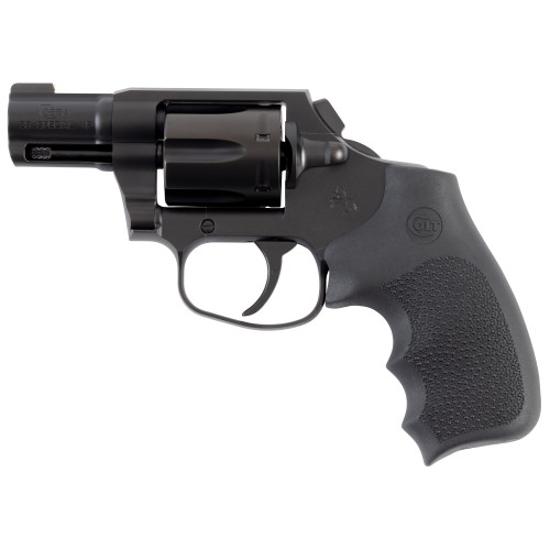 Colt Night Cobra 38 Special +P, 2" Black PVD Stainless Steel Barrel, Cylinder & Frame, Black Hogue Overmolded Grip, Exposed Hammer, 6rd
