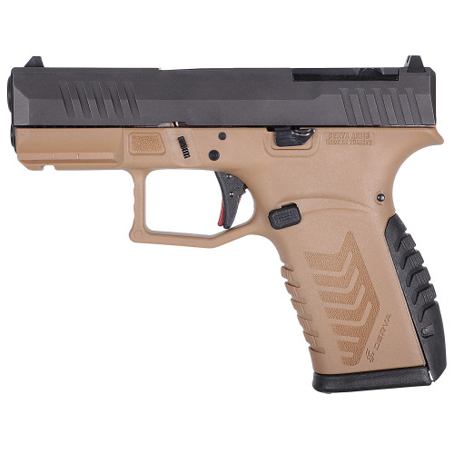 Derya DY9Z 9mm, 3.5" Barrel, Melonite Black Slide, Flat Dark Earth Frame, Truglo Red Fiber Optic Front Sight and Green Fiber Optic Rear Sights, RMSc Footprint Slide Cut, 15rd, 1 Magazine