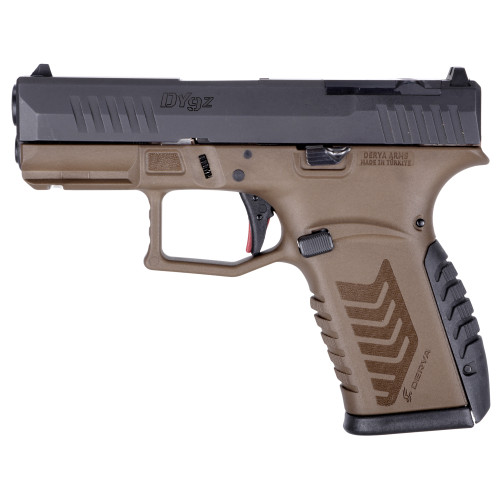 Derya DY9Z 9mm, 3.5" Barrel, Melonite Black Slide, Midnight Bronze Dyed Frame, Truglo Red Fiber Optic Front Sight and Green Fiber Optic Rear Sight, RMSc Footprint Optic Cut, 15rd, 1 Magazine