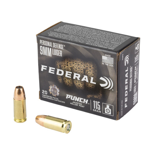 Federal Punch 9mm 115gr Personal Defense, Jacketed Hollow Point 20/Box