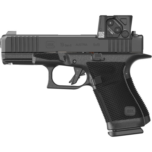 Glock 19 Gen 6 Aimpoint 9mm, 4" GMB Barrel, Black, Serrated-Optic Slide, Accessory Rail, Interchangeable Backstrap Grip, Aimpoint COA, 10rd
