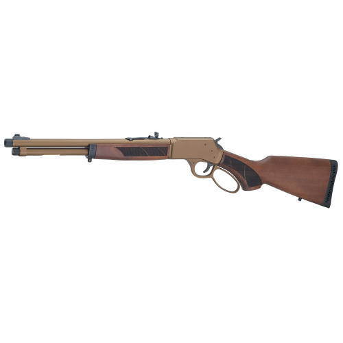 Henry H12 Explorer Carbine 44 Magnum/44 Special, 16.5" Threaded Barrel, Cerakote Burnt Bronze, American Walnut, Semi-Buckhorn Rear, Brass Bead, 7rd