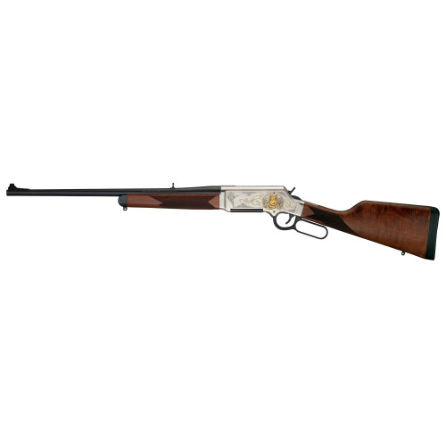 Henry Long Ranger Coyote Wildlife Edition, 223 Remington, 20" Barrel, Blued, Engraved Nickel Plated Receiver with 24K Gold Inlay, Straight-grip American Walnut Stock, Adjustable Rear Sight, Transfer Bar Safety, 5rd