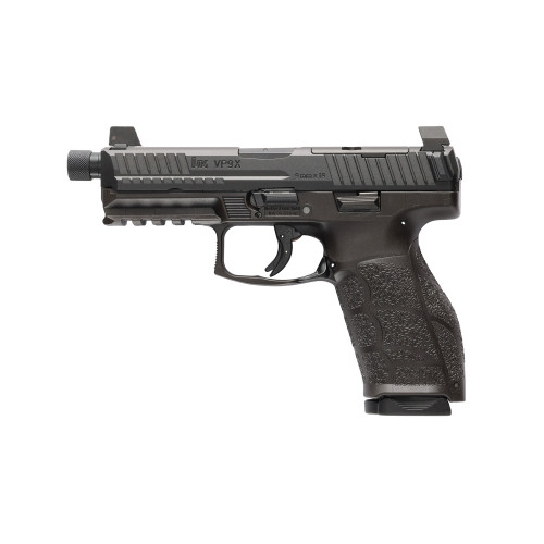HK VP9A1 X Crossover Tactical 9mm, 4.7" Threaded Barrel, Matte Black, Suppressor Height 3-Dots, Tritium Front, Optics Ready, 2x10rd Mags