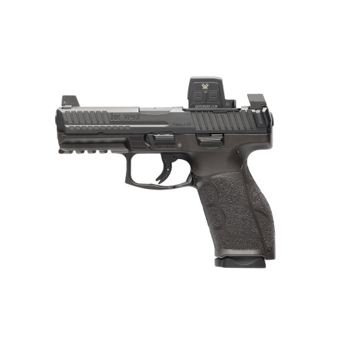 HK VP9A1 X Crossover Optic Package 9mm, 4.09" Barrel, DLC Black, Front Tritium, 20rd and 17rd Mags, Vortex Defender Red Dot