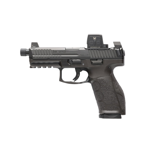 HK VP9A1 X-Tactical 9mm, 4.7" Threaded Barrel, Matte Black, Suppressor HeightSights, Optics Ready, 20rd-17rd Mags, Vortex CCW Red Dot