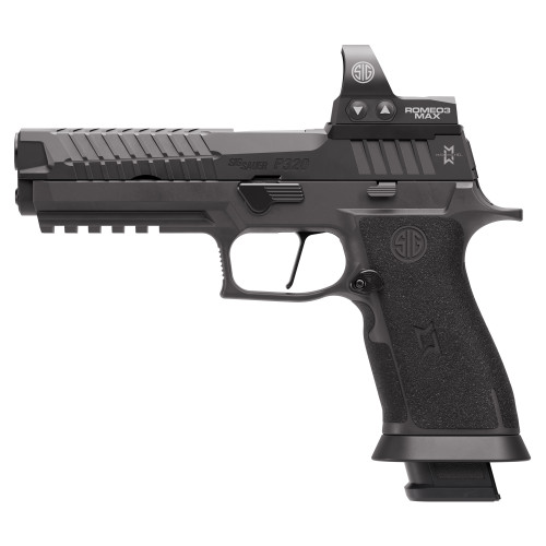Sig Sauer P320 MAX 2.0 9mm, 5" Bull Barrel, Nitron Black, Romeo3X 6MOA Optic, Pro Footprint Optic Ready Slide, TXG Tungsten-Infused XFULL Grip Module, Flared Magwell, 4x21rd Mags