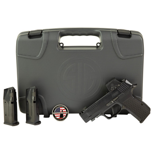 Sig Sauer P365 AXG LUXE .380 ACP, 3.1" Barrel, Integrated Compensator, ROMEO-X SIG-LOC Enclosed Red Dot, Pearlescent Black Cerakote, 12rd