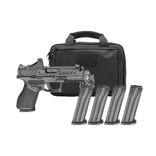 Springfield Echelon 4.0C, Compact Optic Pkg 9mm, 4" Integrally Compensated Barrel, Black, Front Tritium Night Sight, Tactical Rack Rear, Viridian Green Dot *CA Legal