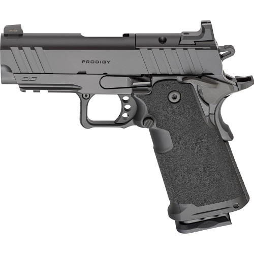 Springfield 1911 DS Prodigy Sub-Compact Frame 9mm 18rd,3.5" Match Grade Barrel, Black Cerakote Carbon Steel Optic Ready/Serrated Slide & Frame Beavertail