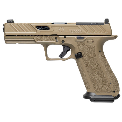 Shadow Systems DR920 Elite 9mm, 4.5" Spiral Fluted Barrel, Elite Slide, FDE Frame, Optics Ready, Flat Face Trigger, Night Sights, 2x17rd Mags