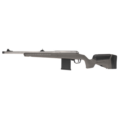 Savage Arms 110 Ridge Hunter 400 Legend, 20" Barrel, Threaded, Matte Finish, Stainless, Synthetic Flat Dark Gray Trophy Stock, Iron Sights, 10rd, 1 Magazine