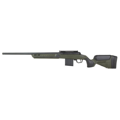 Savage Arms 110 Core Predator 6MM Creedmoor, 22" Straight Fluted Barrel, Threaded, Cerakote Finish, Black Ink, Hunter Green Synthetic Stock, 10rd, 1 Magazine