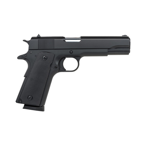 Tisas 1911A1 Service, 1911, Full Size, 9mm, 5" Barrel, Cerakote Finish, Black, Plastic Grips, Iron Sights, 7rd, 2 mags