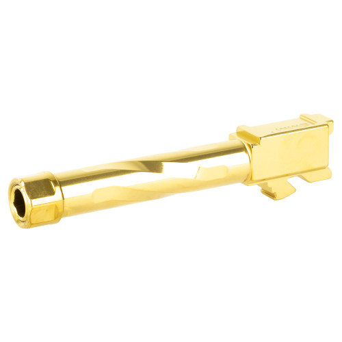 Zaffiri Barrel, Threaded 1/2x28, 9mm, 4.02, TiN Finish, Gold, Fits Glock 19 Gen 1-5