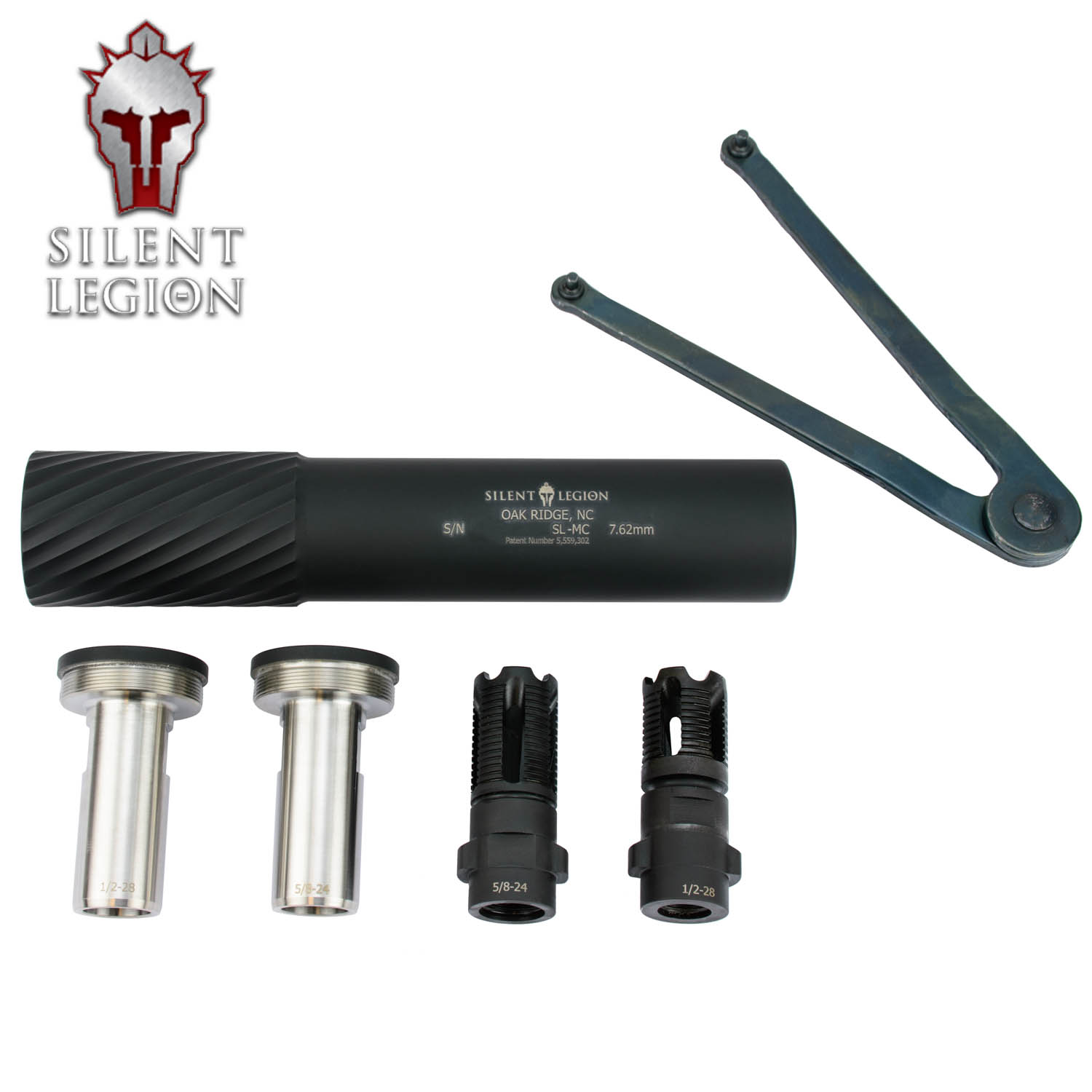 Silent Legion 5.56/300BLK/7.62 Multi Caliber Titanium Suppressor Kit